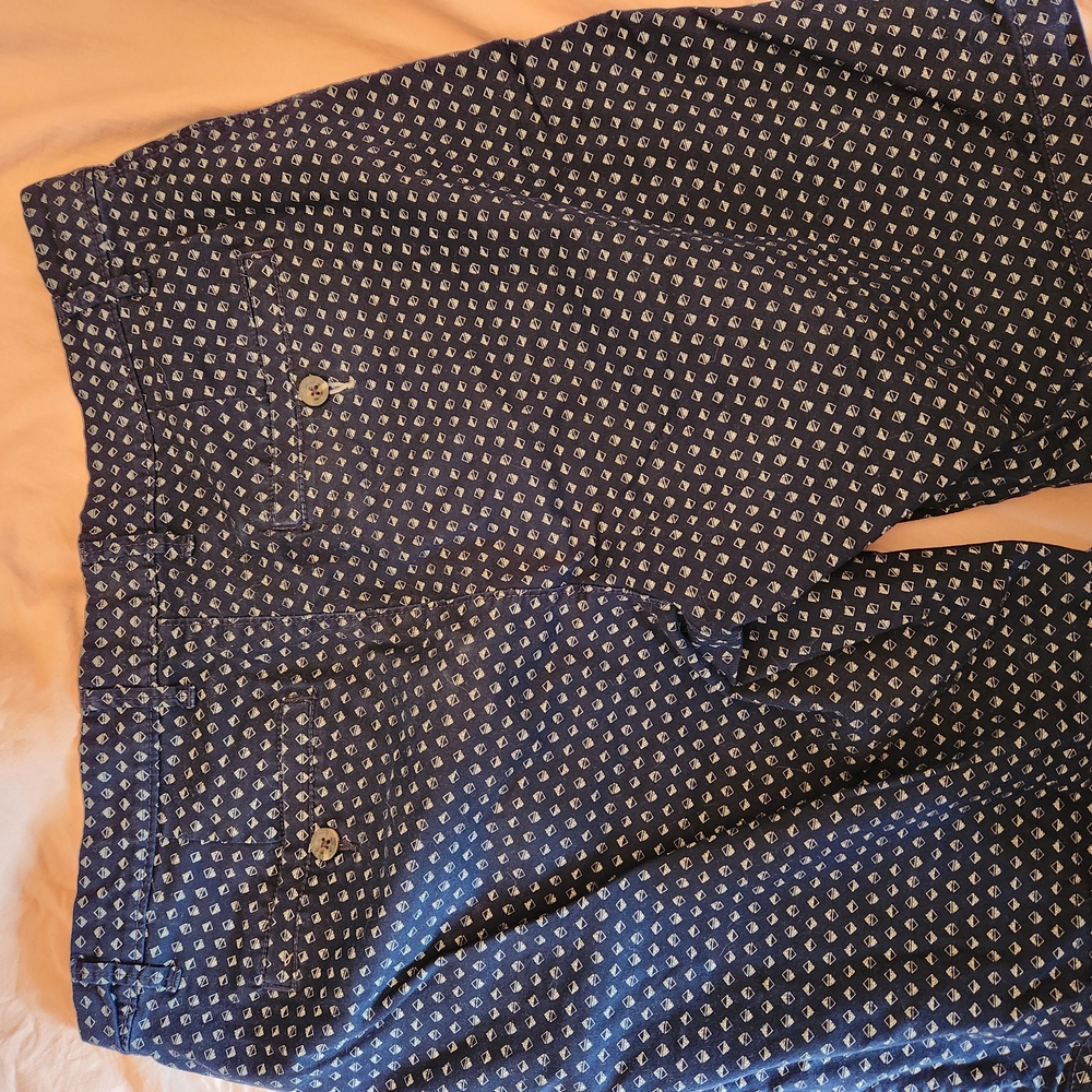 Navy Patterned Pants - Picture 6 of 6